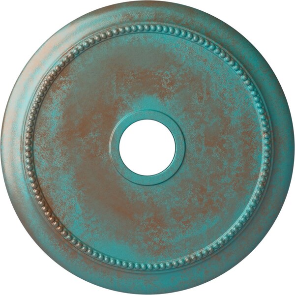 Ekena Millwork Crendon Medallion (Canopies up to 4 3/8"), 24 1/8"OD x 4 3/8"ID x 2 1/4"P, Copper Green Patina CM24CRCGS - main